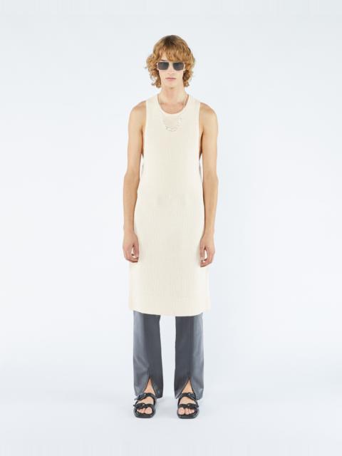 ZENO - Textured-cotton tank top - Creme