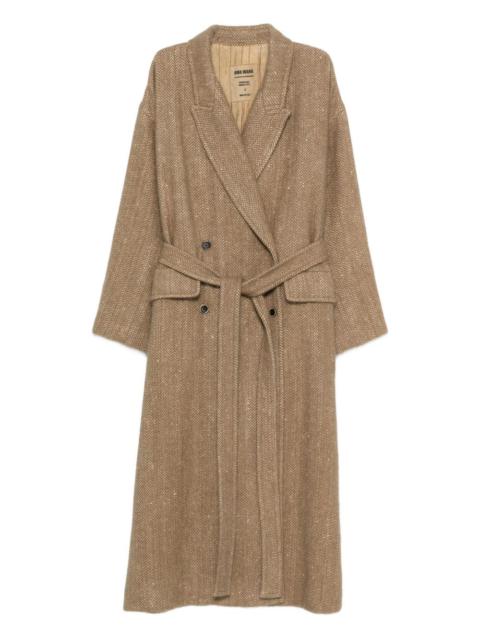 double-breasted belted coat