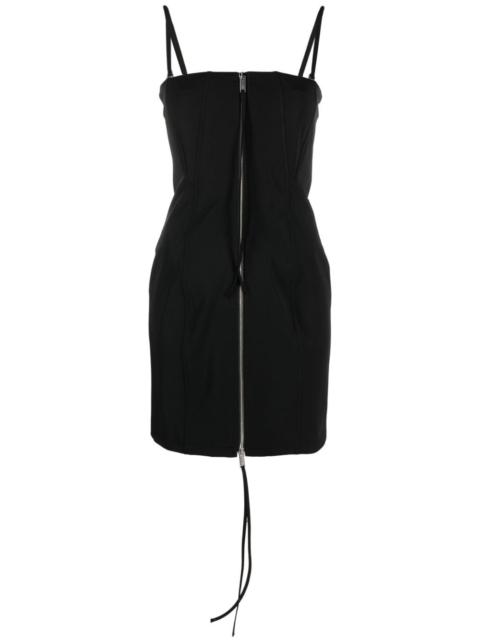 zip-up sleeveless mini dress