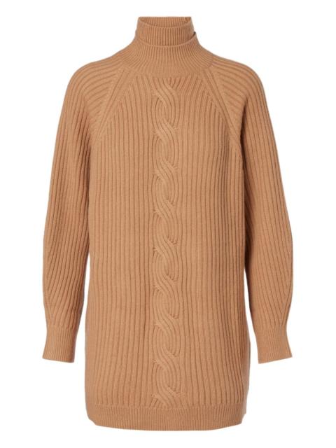 cable-knit roll-neck dress