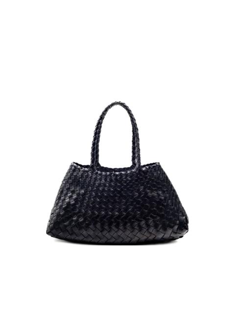 woven leather tote bag