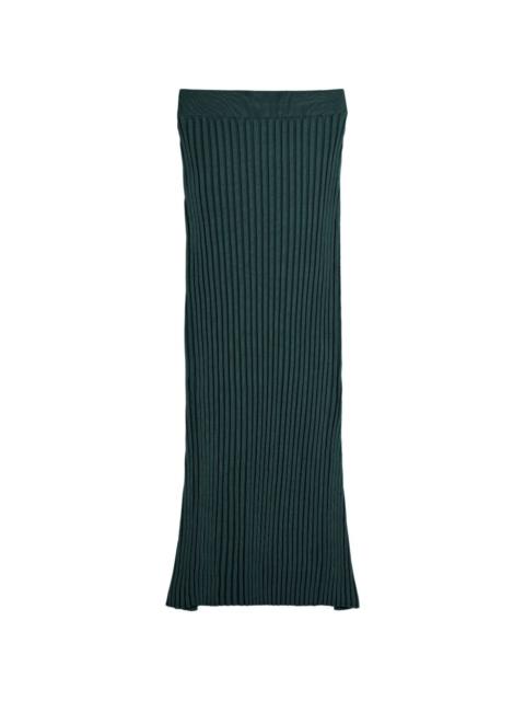 ribbed-knit midi skirt