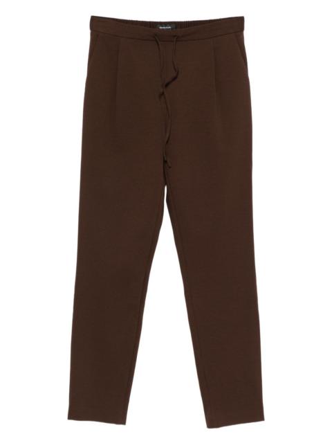 pleated drawstring straight trousers