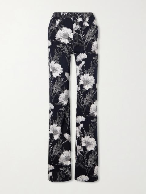 Jane Floral-print Mid-rise Straight-leg Jeans