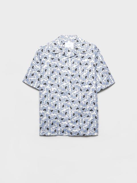 Printed cotton blend bowling shirt