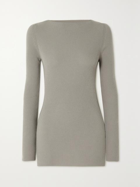 Cutout Ribbed Wool Top