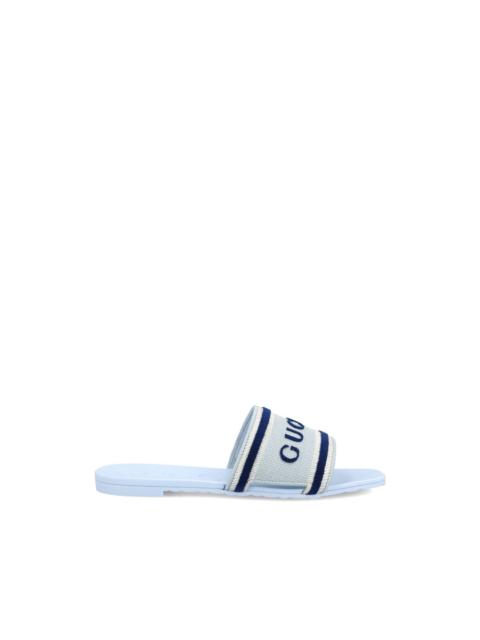 logo-stripe sandals