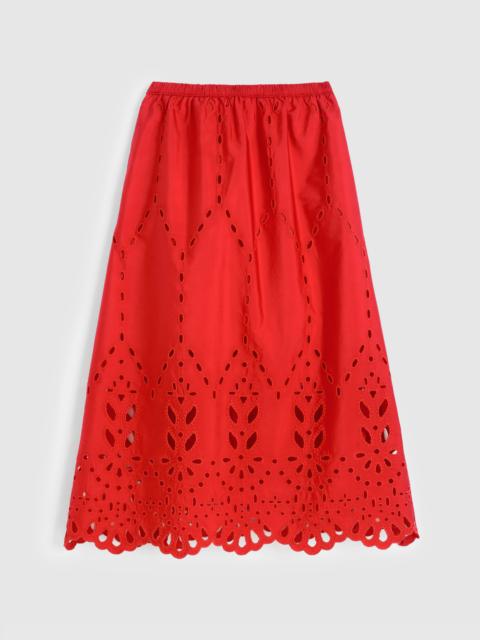 Embroidered Midi Skirt
