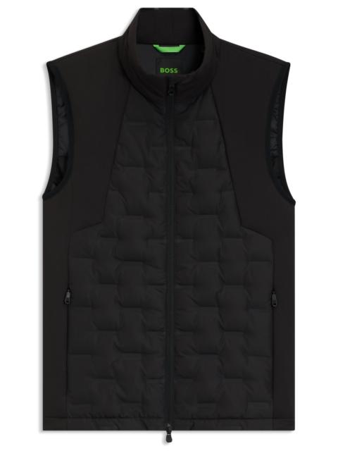 DOWN-FILLED GILET WITH WELDED-LOGO PATTERN