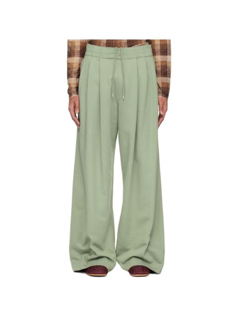 Green Pleated Sweatpants