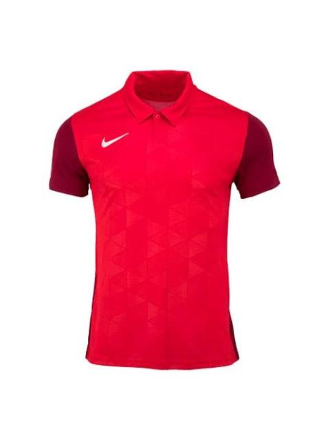 Nike Athleisure Casual Sports Soccer/Football Short Sleeve Breathable Polo Shirt Red BV6725-657