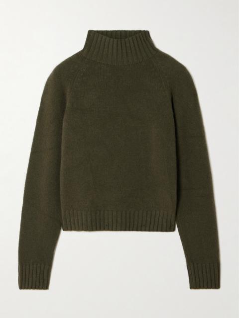 Cropped Cashmere Turtleneck Sweater