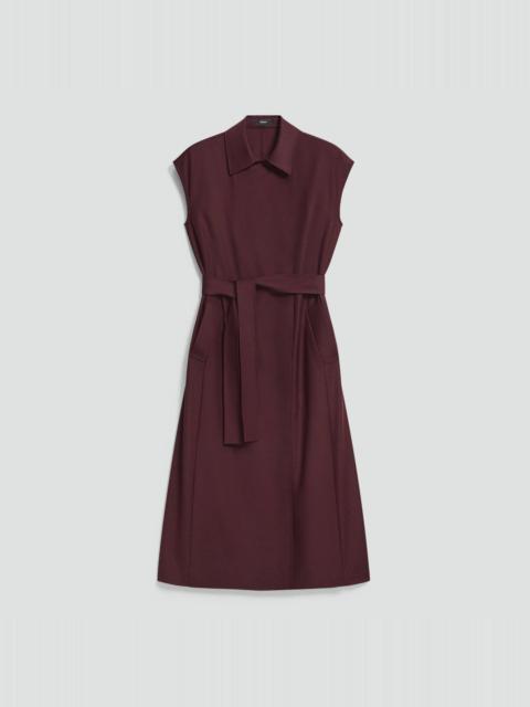 Double-Breasted Belt Dress in Sleek Flannel