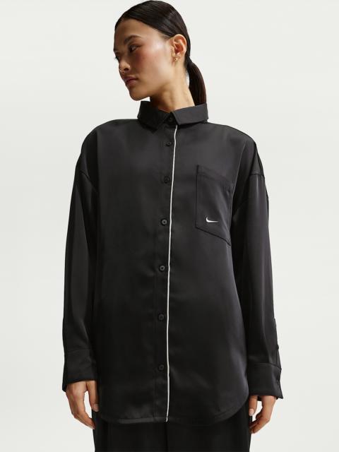 Nike Sportswear Women's Oversized Satin Long-Sleeve Top