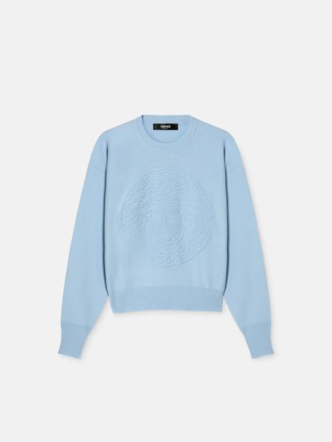 Cashmere-Blend Medusa Knit Sweater