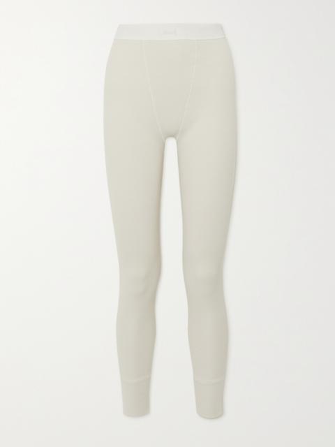 Thermal Ribbed Cotton-blend Leggings