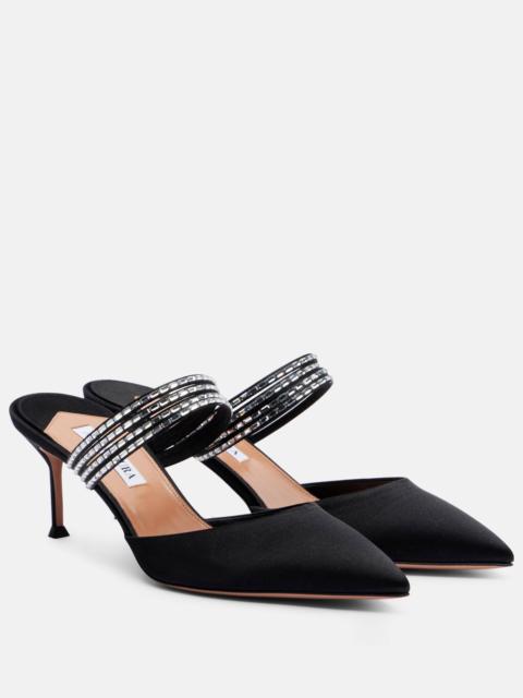 Luce 65 embellished satin mules