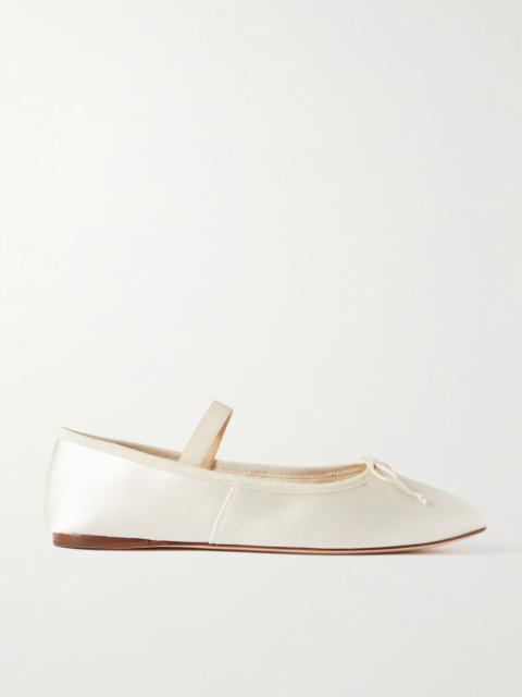 + Net Sustain Leonie Grosgrain-trimmed Satin Ballet Flats