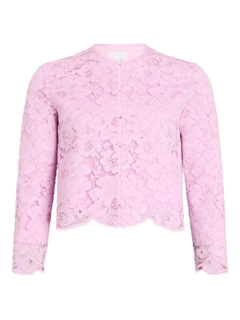 lace collarless jacket