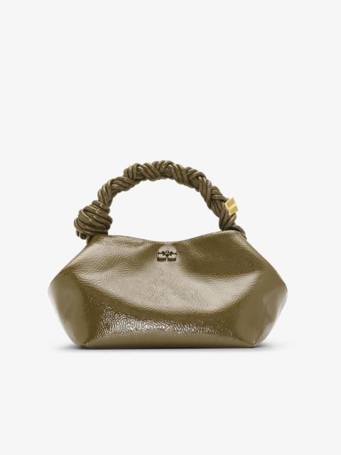 OLIVE GREEN PATENT SMALL GANNI BOU BAG