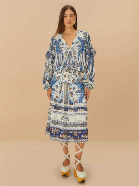 Off-White Ana Tapestry Organic Cotton Midi Skirt