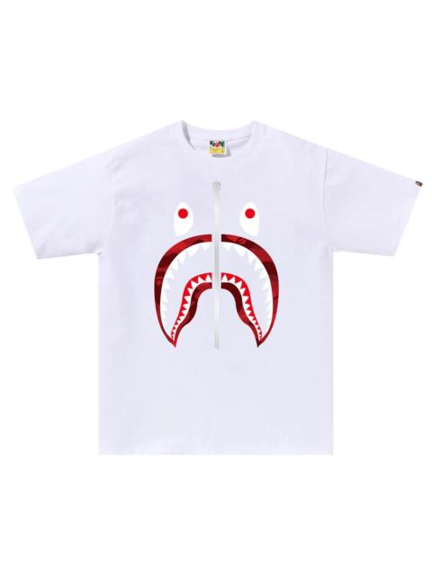 BAPE Color Camo Shark Tee 'White/Red'