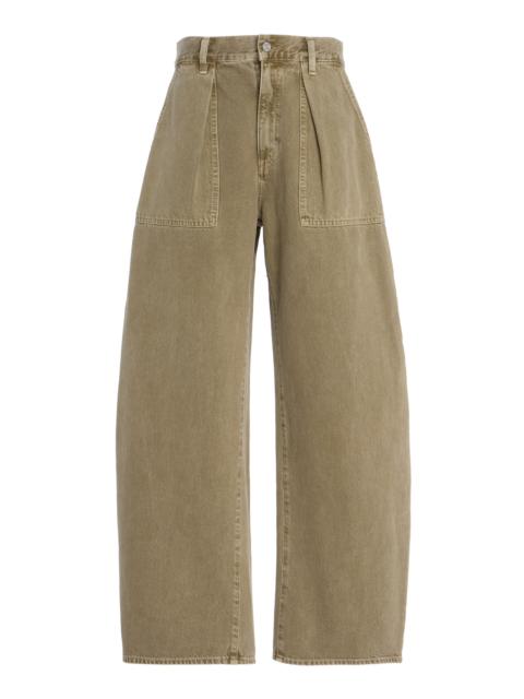Sefton Cotton Curved-Leg Pants khaki
