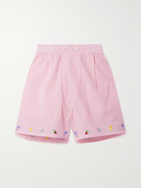 Tumbler Embroidered Cotton-poplin Shorts
