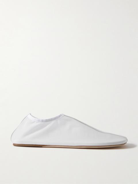 Leather-trimmed Mesh Ballet Flats