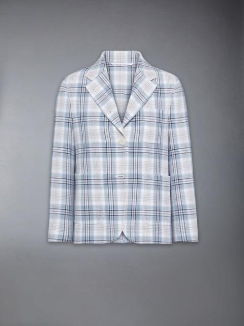 WINDOWPANE PLAID UNCONSTRUCTED  CROPPED SACK JACKET
