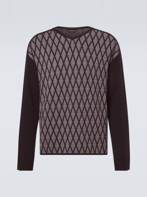 Wool and cashmere jacquard sweater