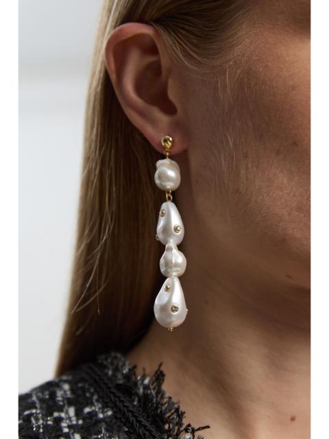 Pearl Diamante Drop Earrings