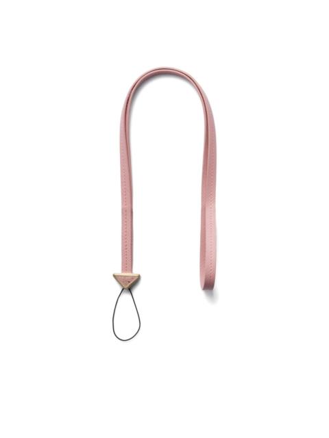 triangle-logo Saffiano leather phone strap