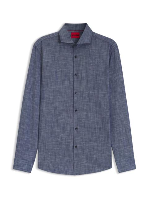 SLIM-FIT SHIRT IN COTTON AND LINEN