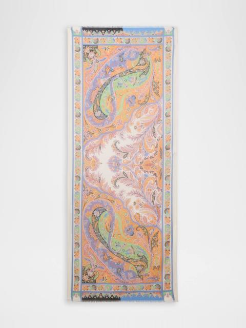 Paisley-Print Cashmere-Blend Scarf
