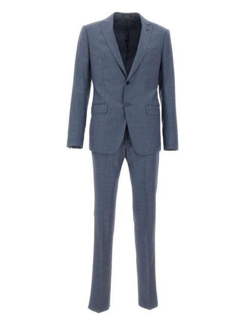 two-button peaked-lapels single-breasted suit