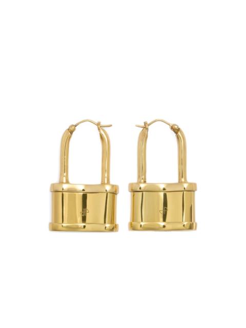 padlock hoop earrings