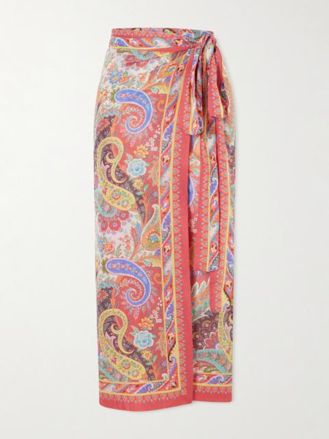 Paisley-print Voile Coverup