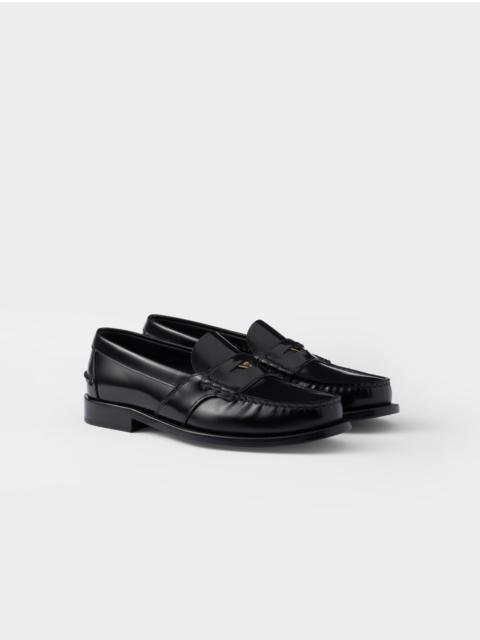 Brushed leather loafers