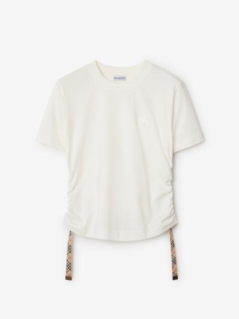 Check Trim Cotton T-shirt