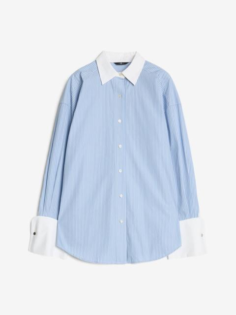 Poplin Oversized Shirt in Pinstripes