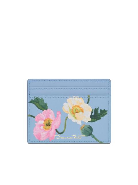 poppy-printed card holder