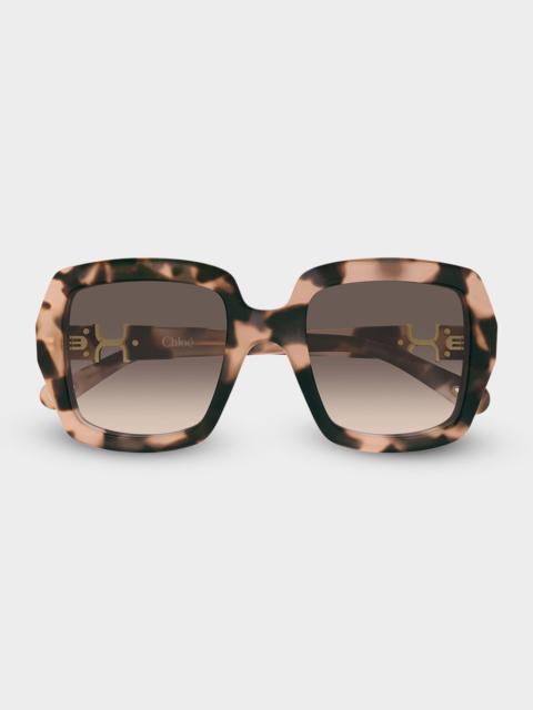 52mm Acetate Square Sunglasses