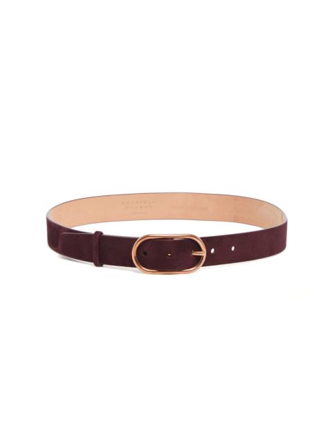 Link Buckle Belt in Bordeaux Suede