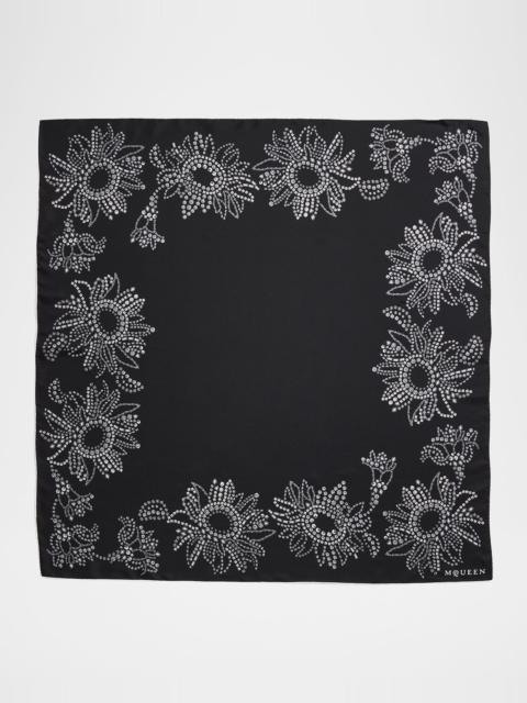 Crystal Exploded Sunflower Silk Scarf