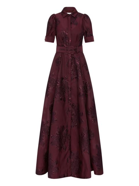 Arlette belted floral short-sleeve maxi dress