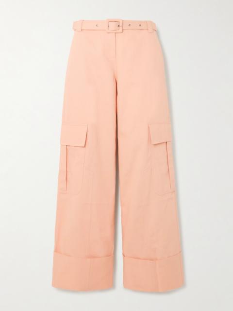 Leto Belted Cotton-twill Wide-leg Cargo Pants
