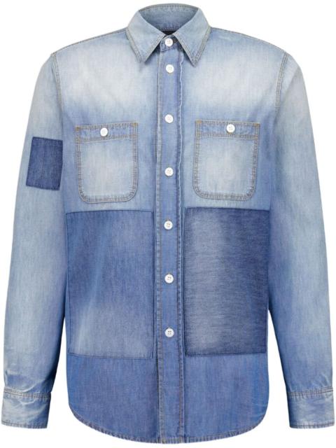 patchwork denim shirt