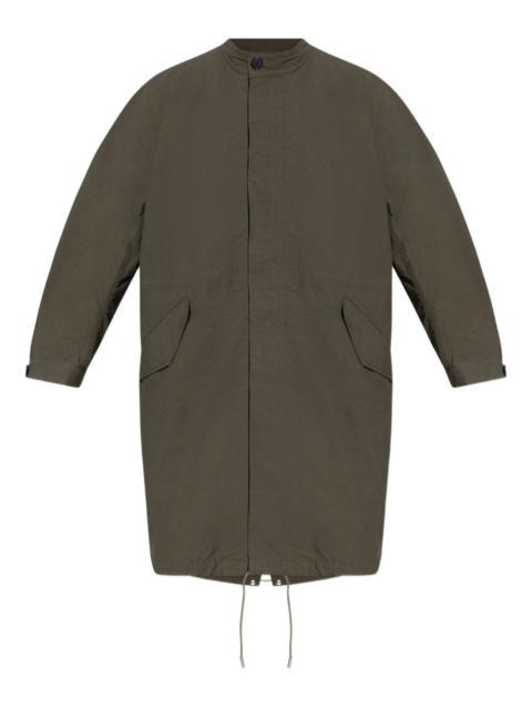 button-fastening pocket coat