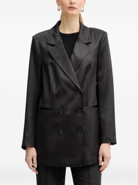 pinstripe double-breasted top